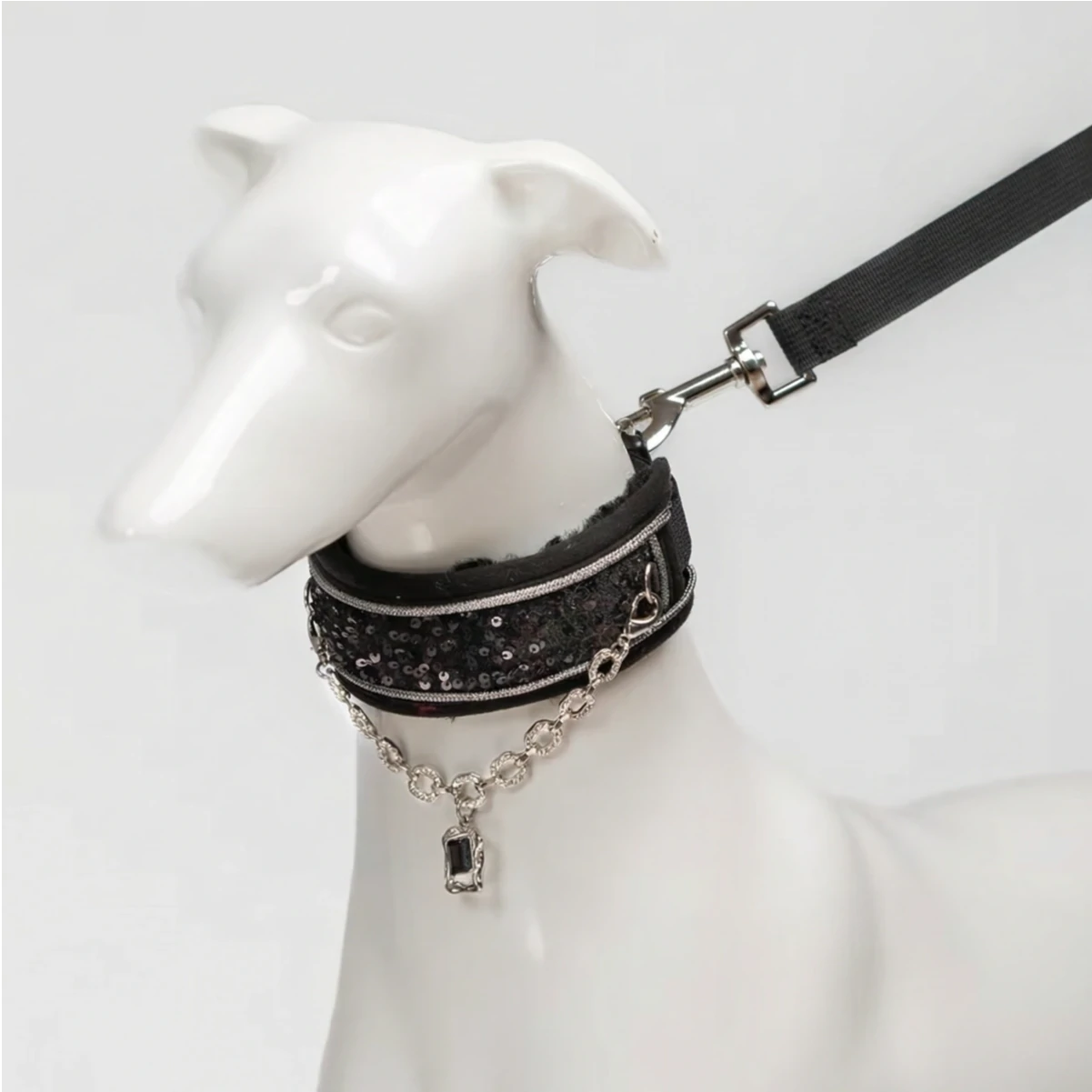 "Obsidian Sparkle" Sequin Collar Set